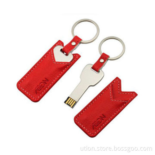 Key USB Memory Sticks w/ Leather Package 1 to 16GB Flash Memory Capacities, Customized Free SamplesNew